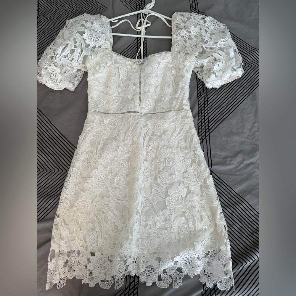 Lucy Paris white textured dress